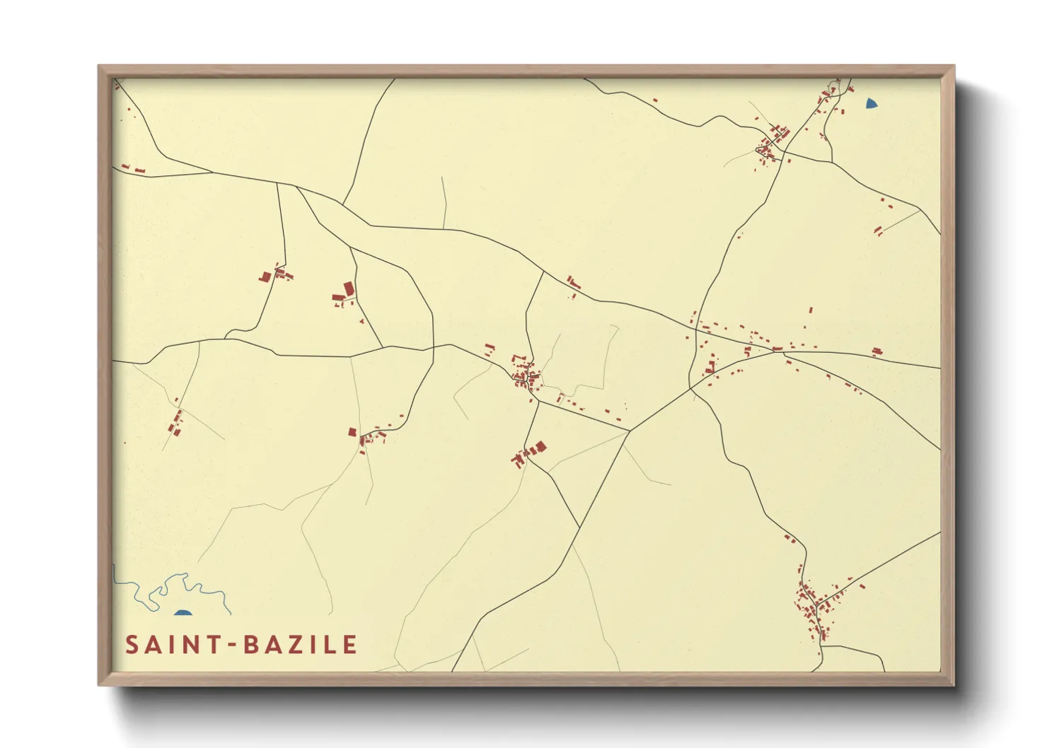 Une affiche de carte sur Saint-Bazile