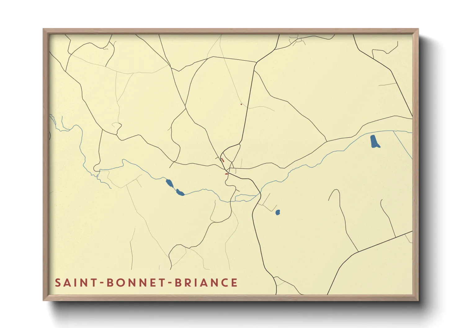 Une affiche de carte sur Saint-Bonnet-Briance