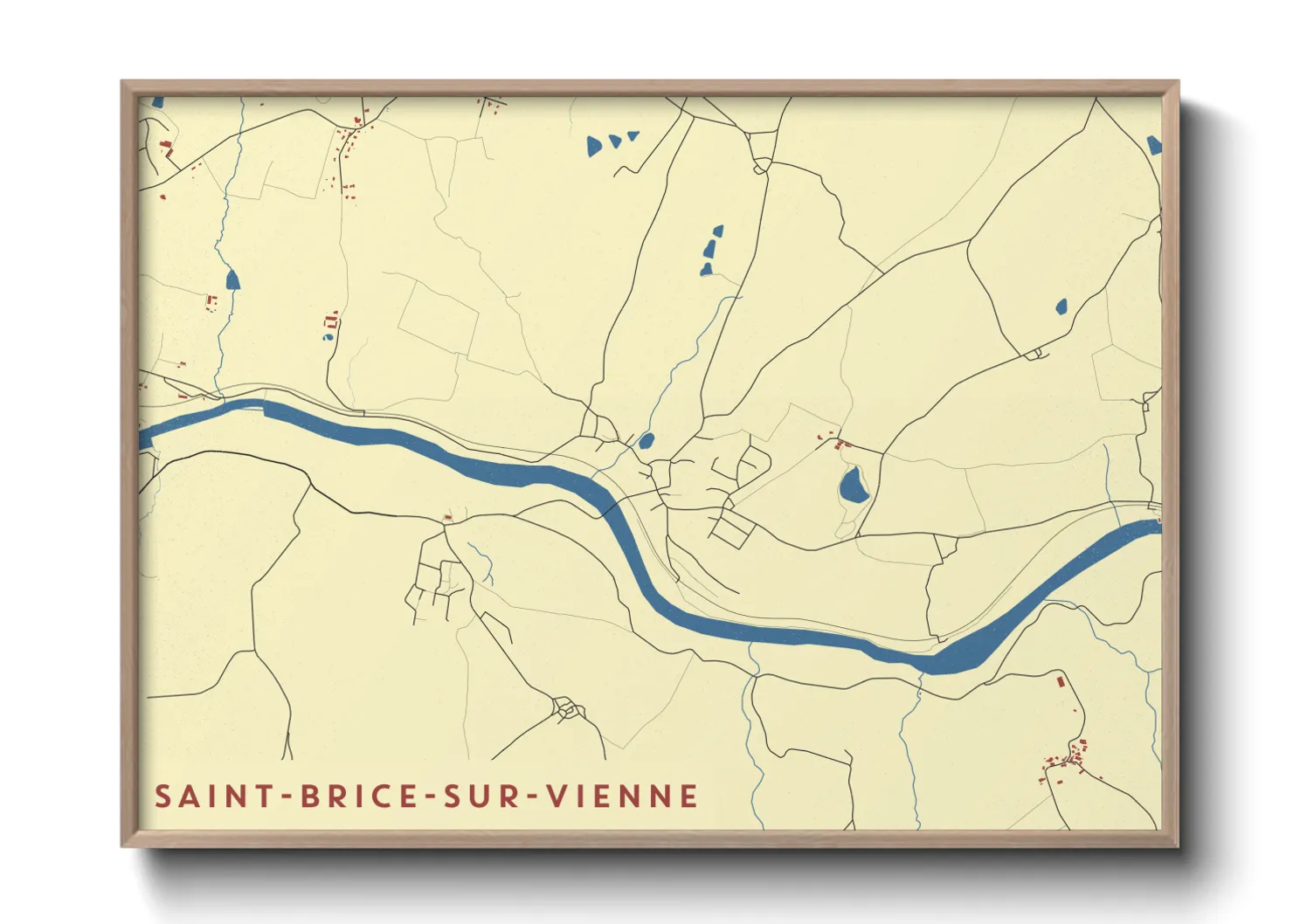 Une affiche de carte sur Saint-Brice-sur-Vienne