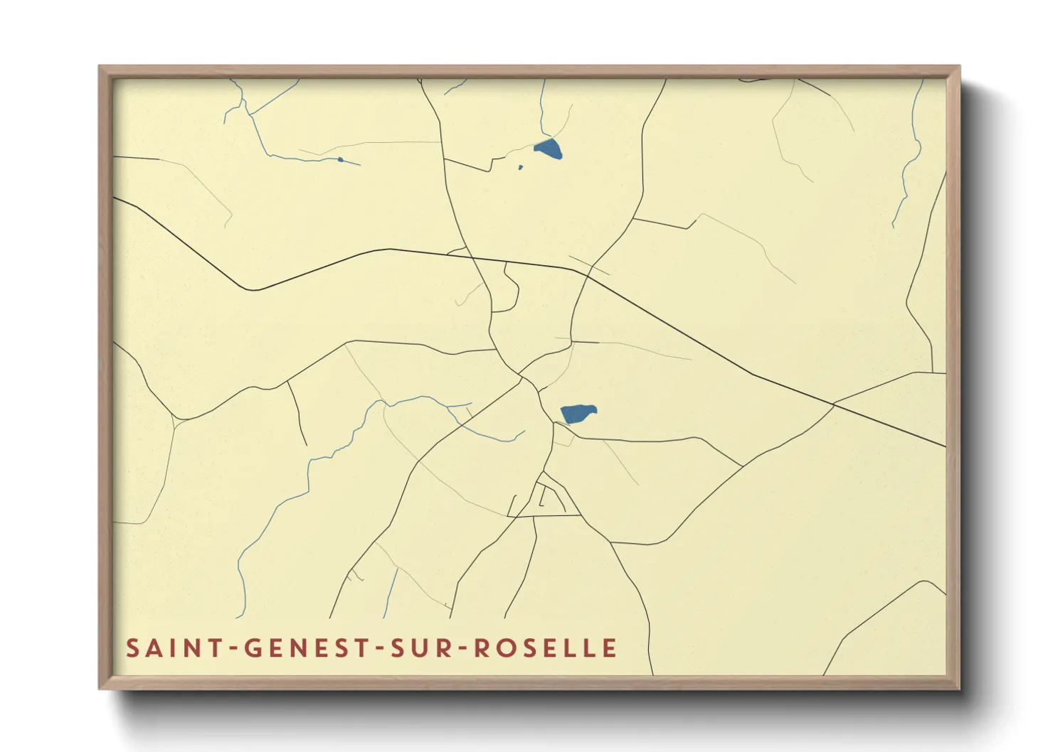 Une affiche de carte sur Saint-Genest-sur-Roselle