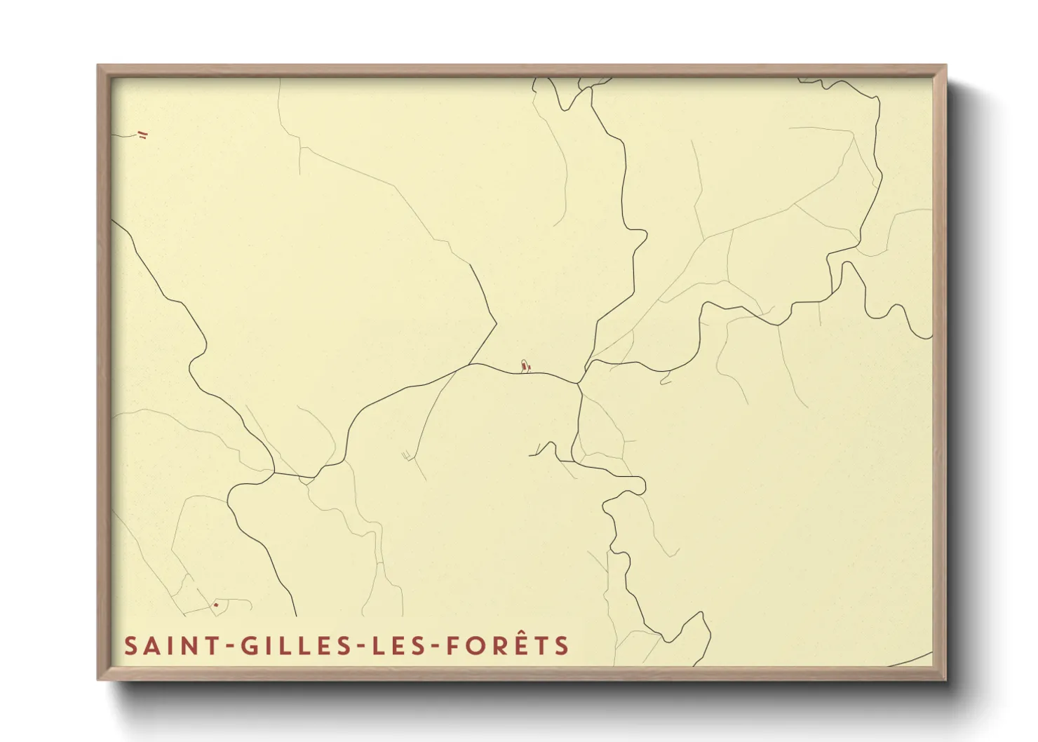 Une affiche de carte sur Saint-Gilles-les-Forêts
