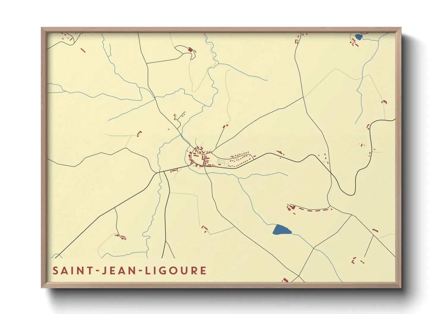 Une affiche de carte sur Saint-Jean-Ligoure
