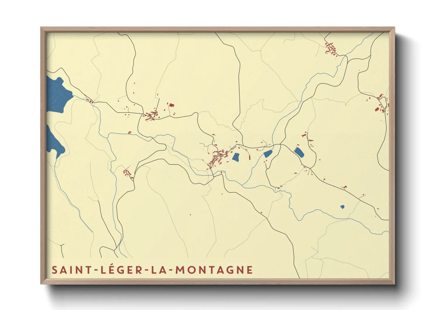Une affiche de carte sur Saint-Léger-la-Montagne