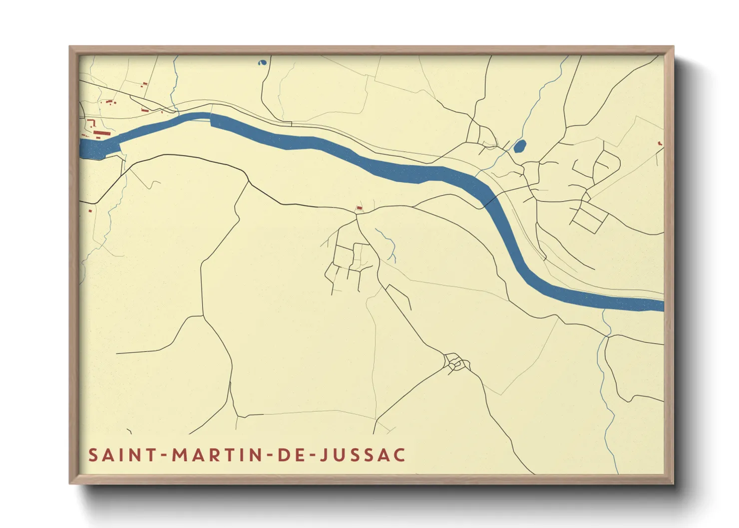 Une affiche de carte sur Saint-Martin-de-Jussac