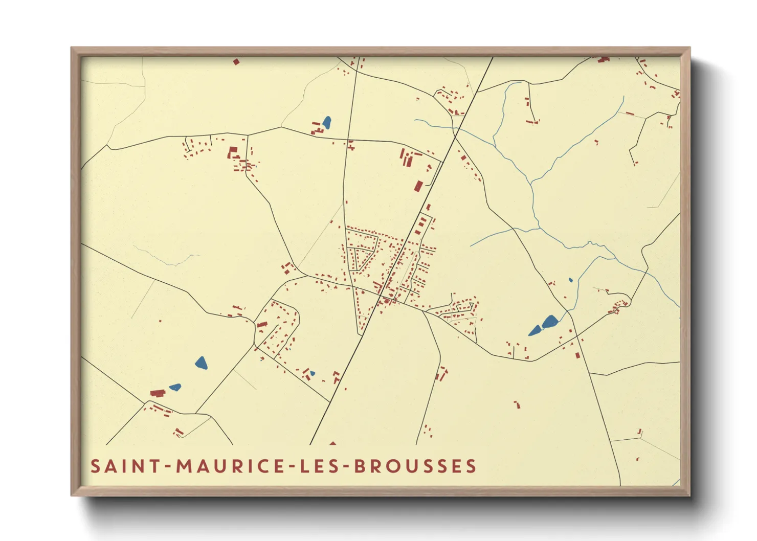 Une affiche de carte sur Saint-Maurice-les-Brousses
