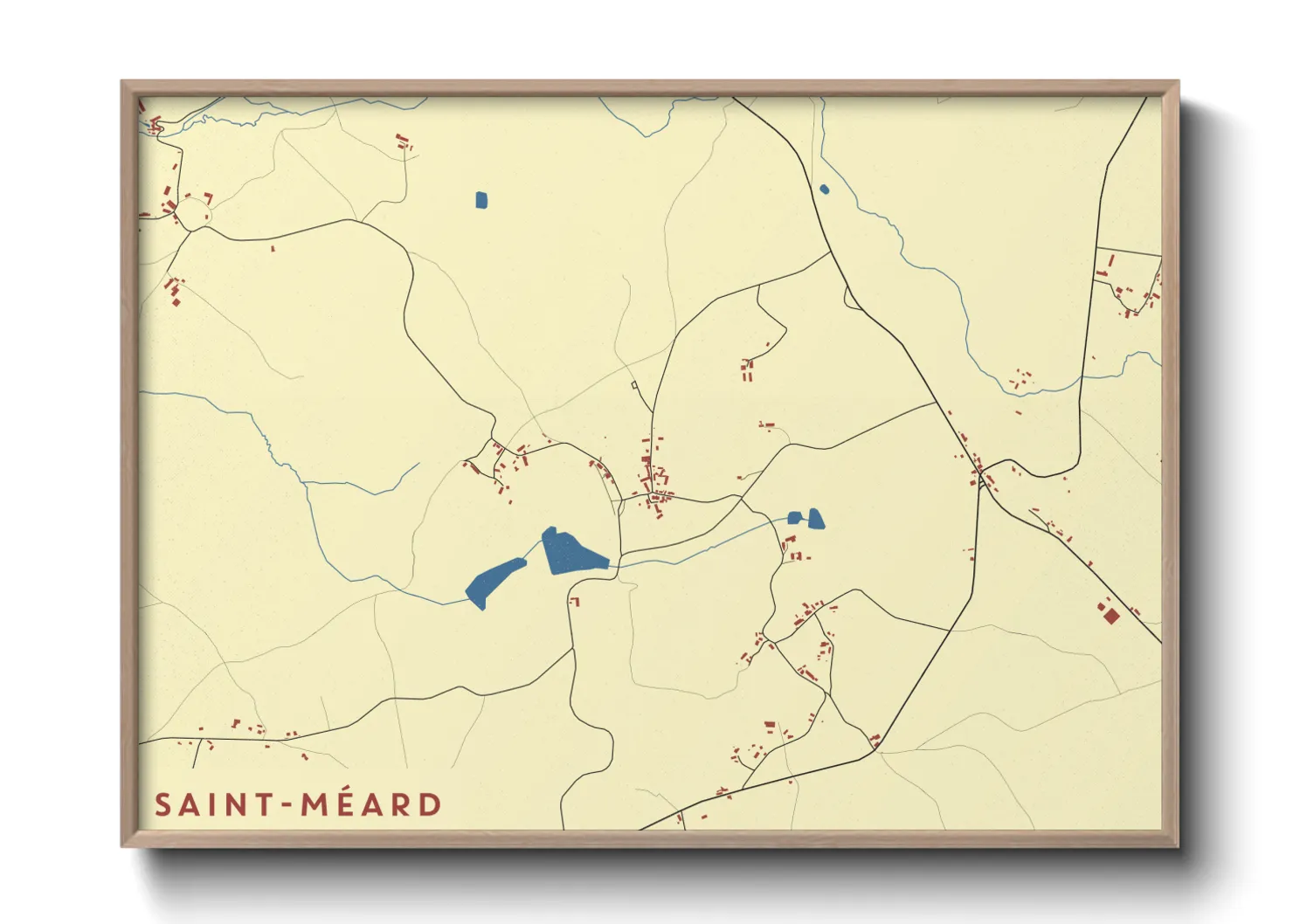 Une affiche de carte sur Saint-Méard