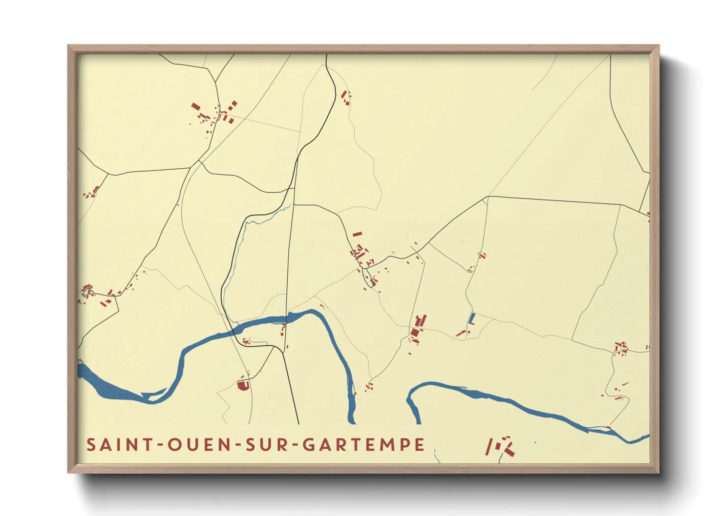 Une affiche de carte sur Saint-Ouen-sur-Gartempe