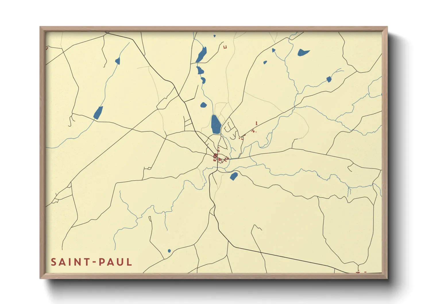 Une affiche de carte sur Saint-Paul