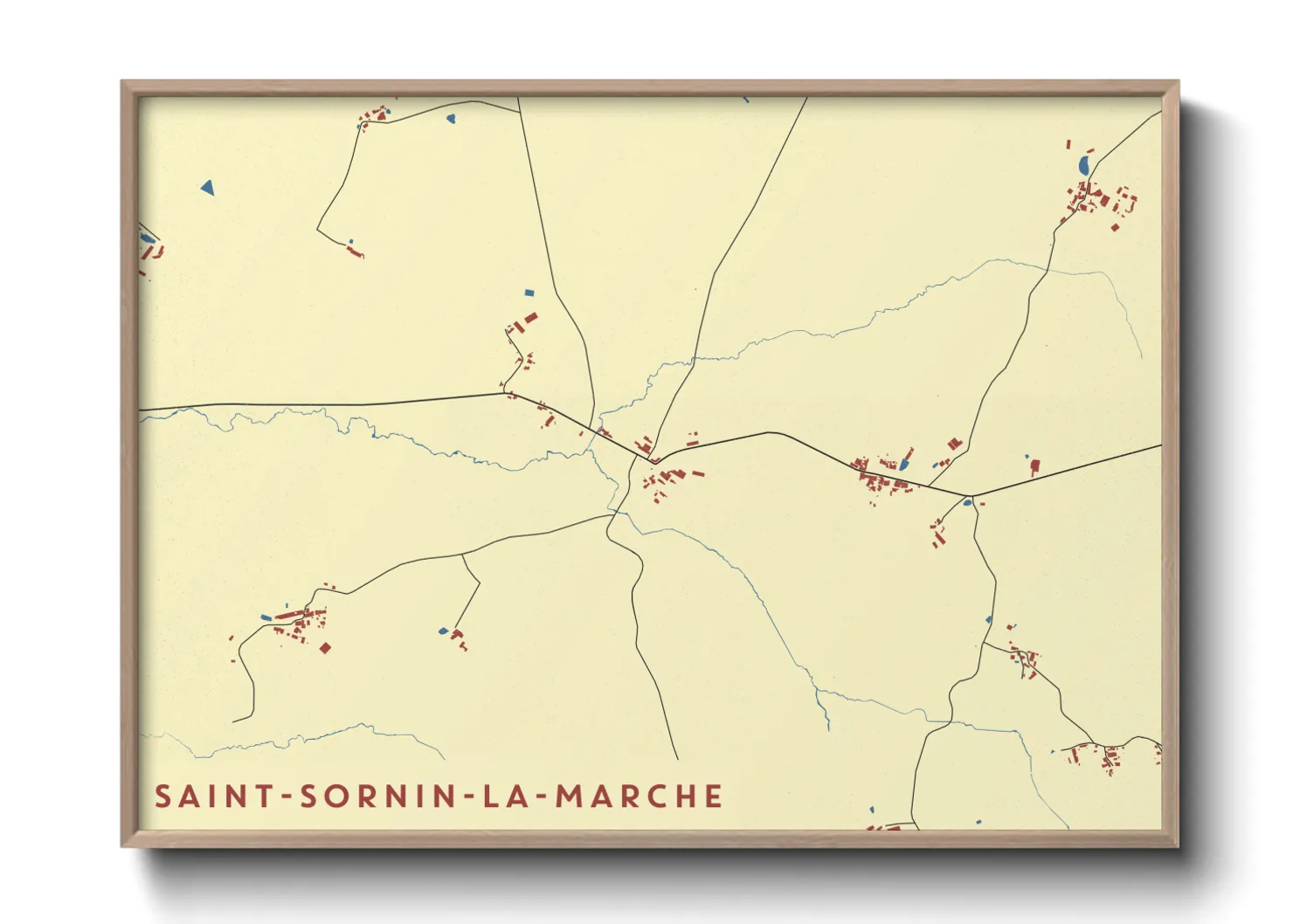 Une affiche de carte sur Saint-Sornin-la-Marche