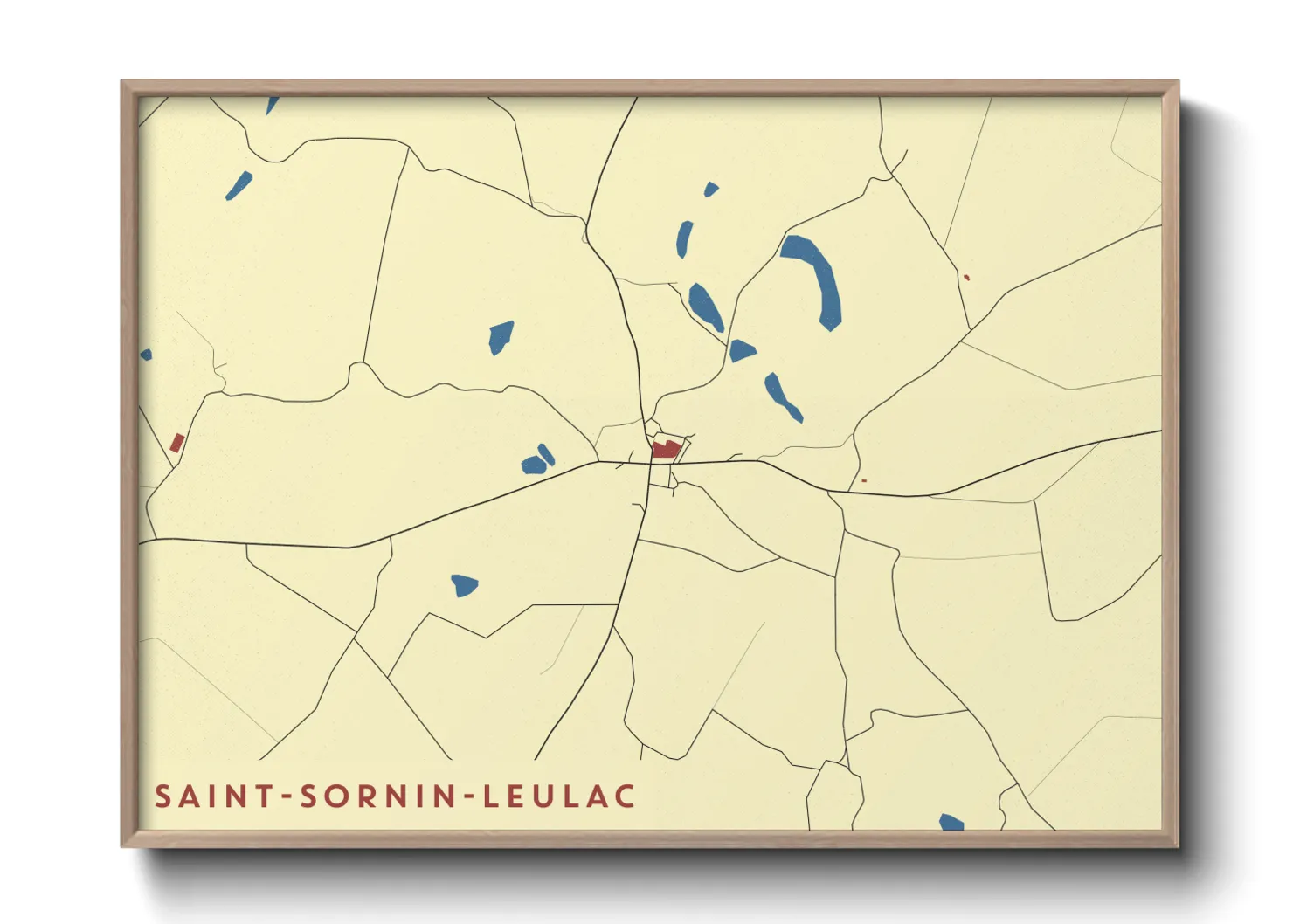 Une affiche de carte sur Saint-Sornin-Leulac