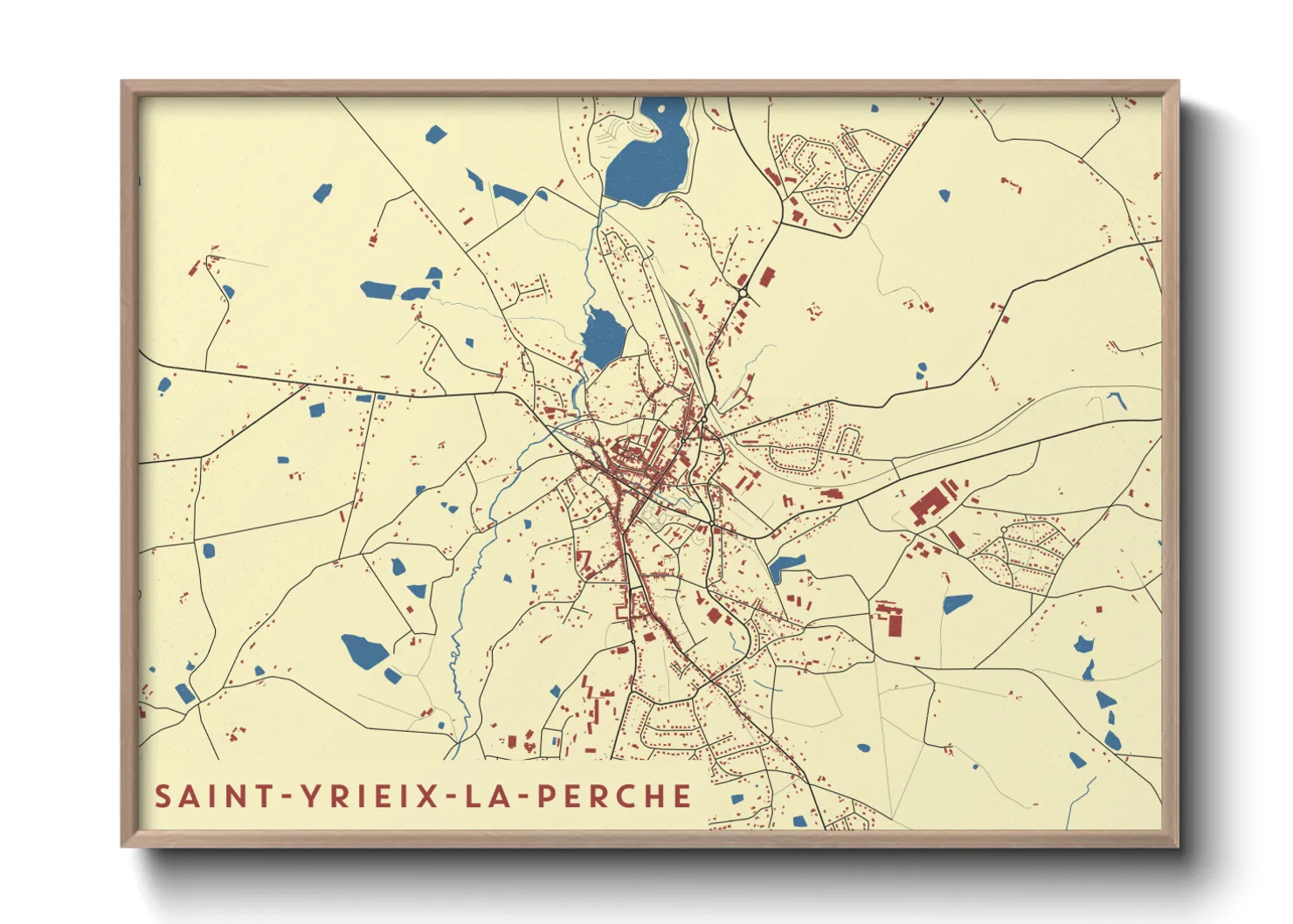 Une affiche de carte sur Saint-Yrieix-la-Perche