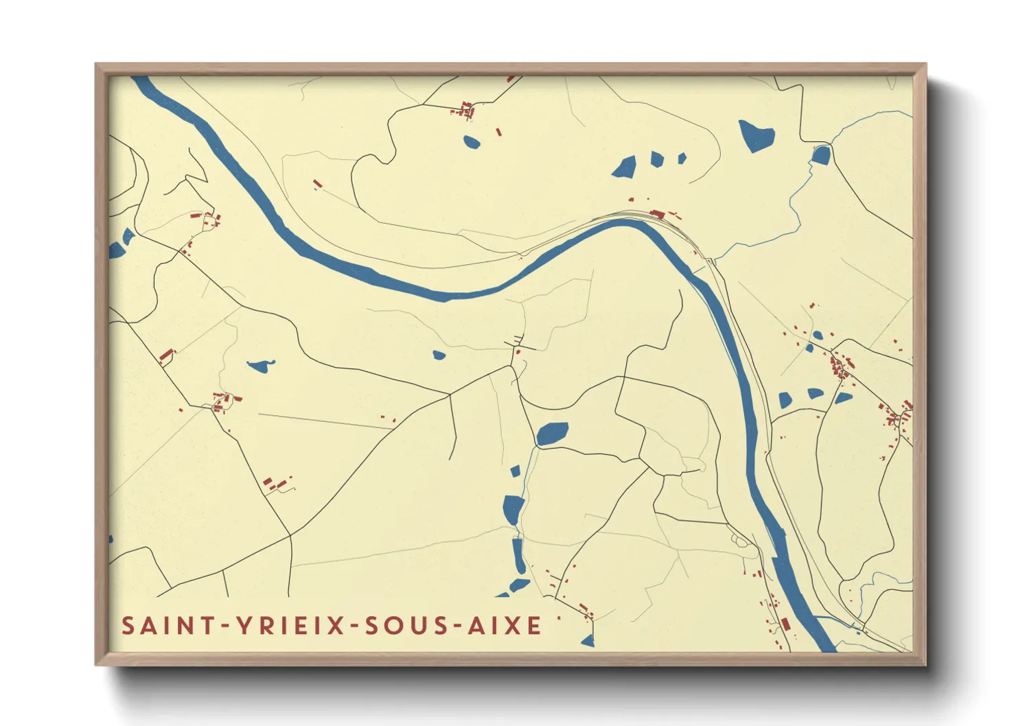 Une affiche de carte sur Saint-Yrieix-sous-Aixe