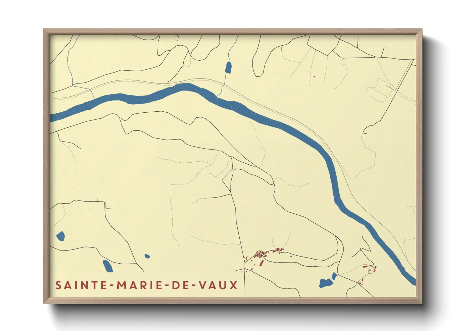 Une affiche de carte sur Sainte-Marie-de-Vaux