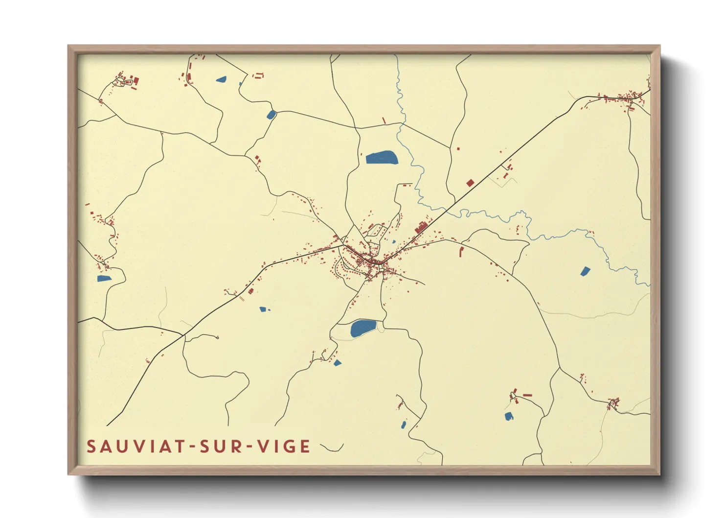 Une affiche de carte sur Sauviat-sur-Vige