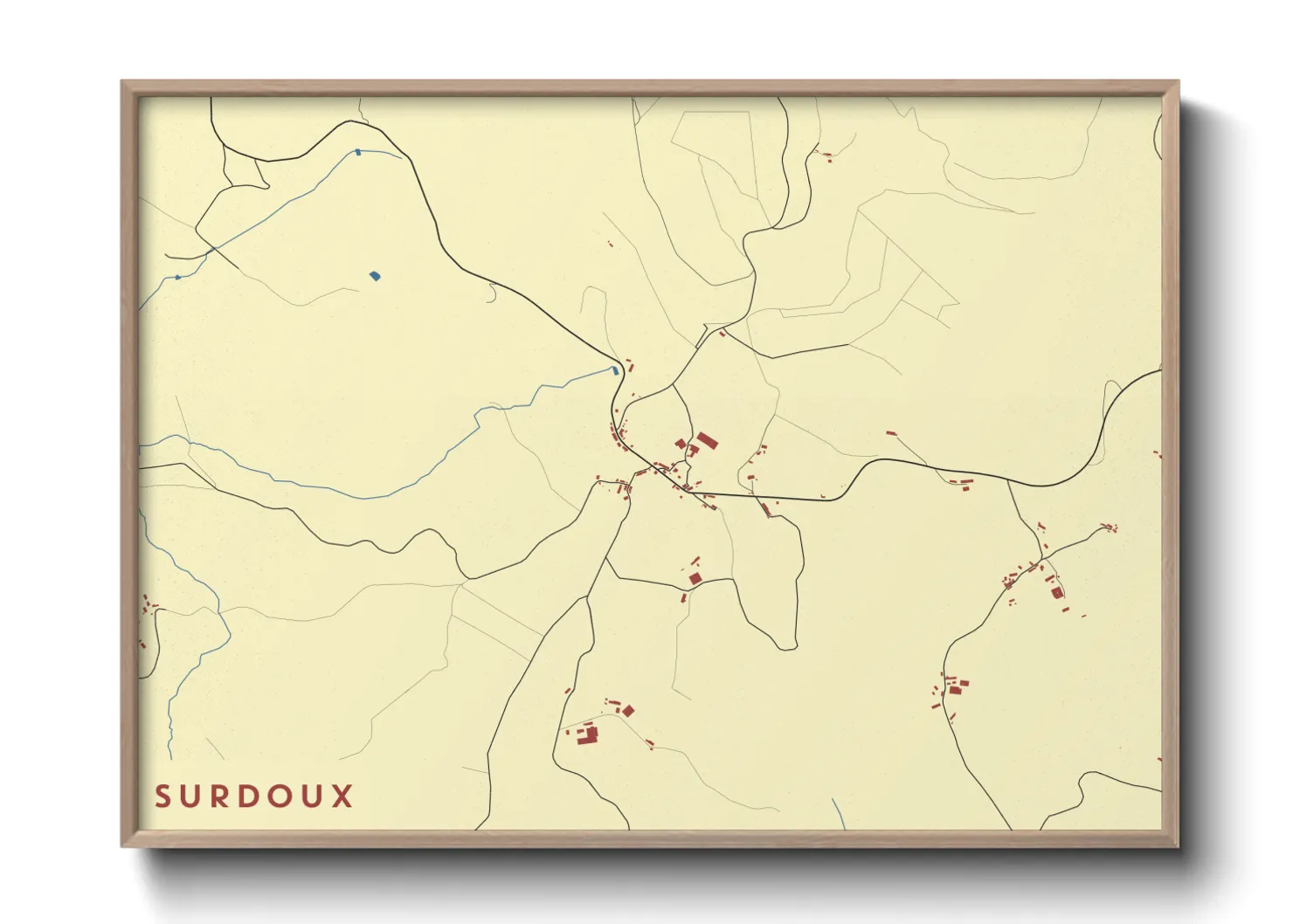 Une affiche de carte sur Surdoux