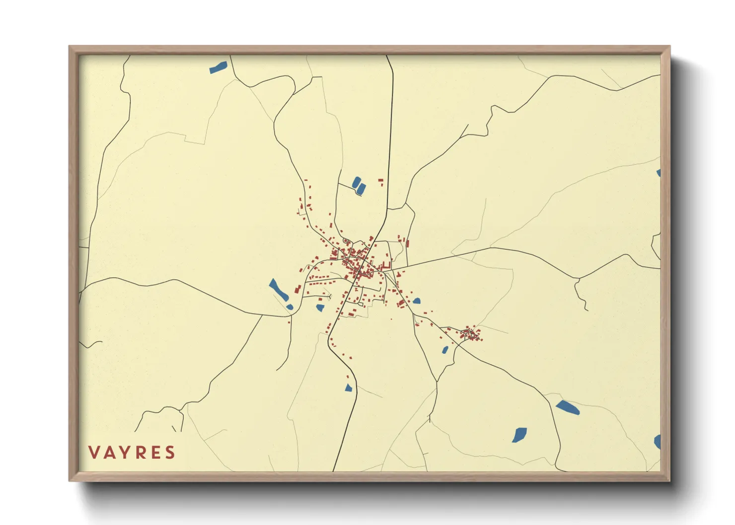 Une affiche de carte sur Vayres