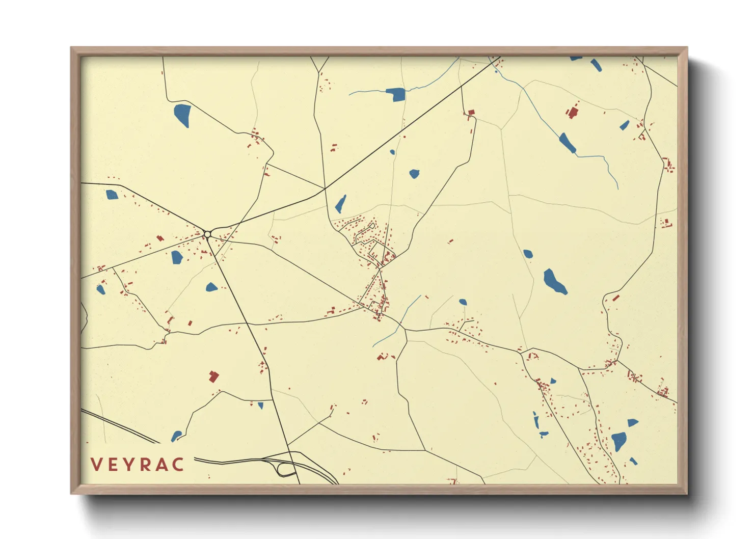 Une affiche de carte sur Veyrac