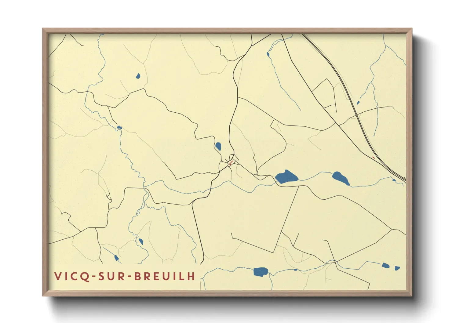 Une affiche de carte sur Vicq-sur-Breuilh