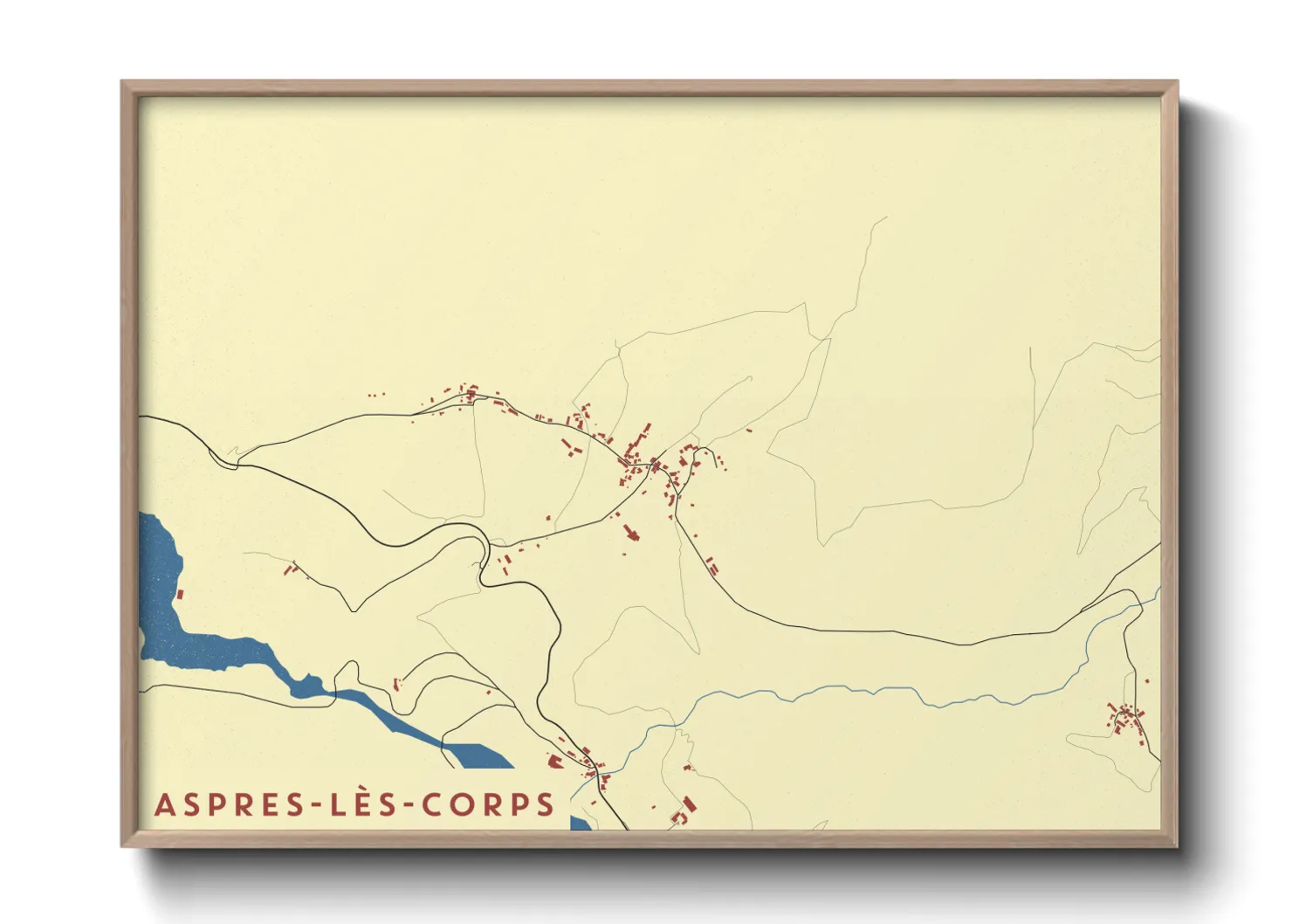 Une affiche de carte sur Aspres-lès-Corps