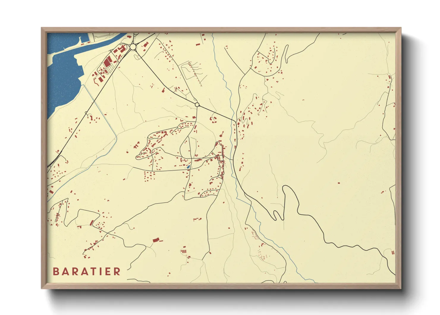 Une affiche de carte sur Baratier