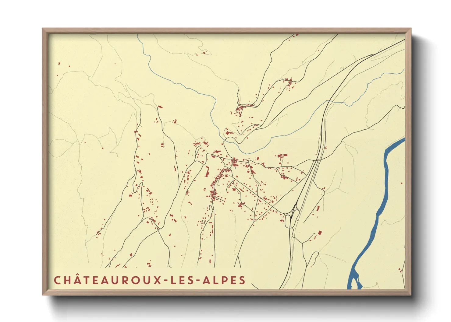 Une affiche de carte sur Châteauroux-les-Alpes