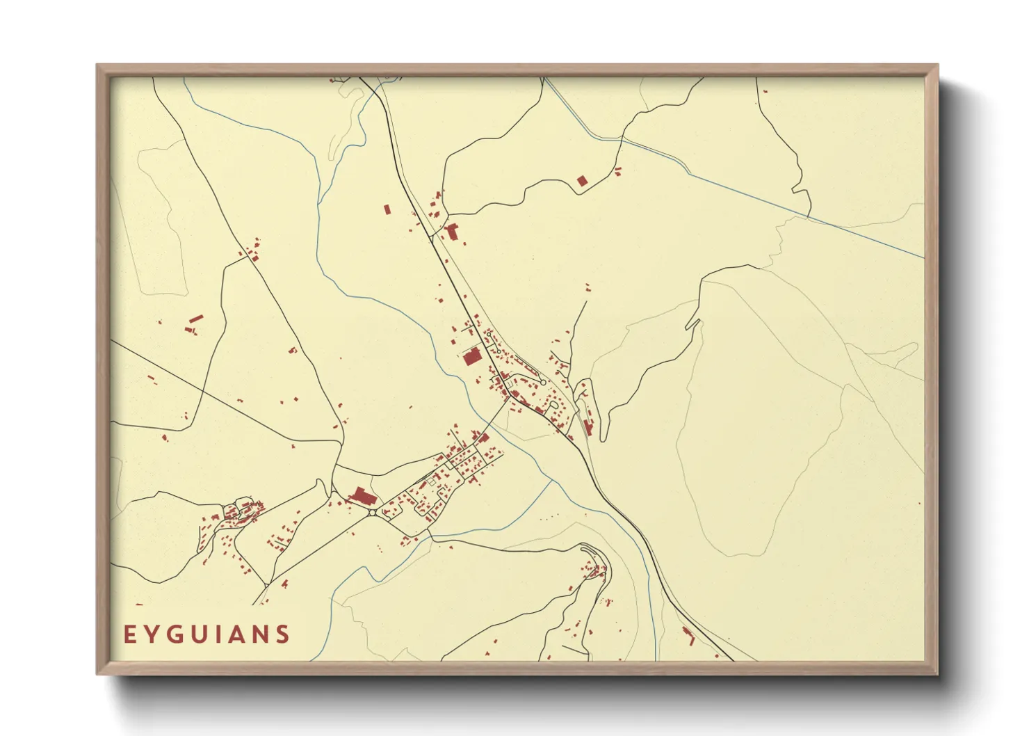 Une affiche de carte sur Eyguians