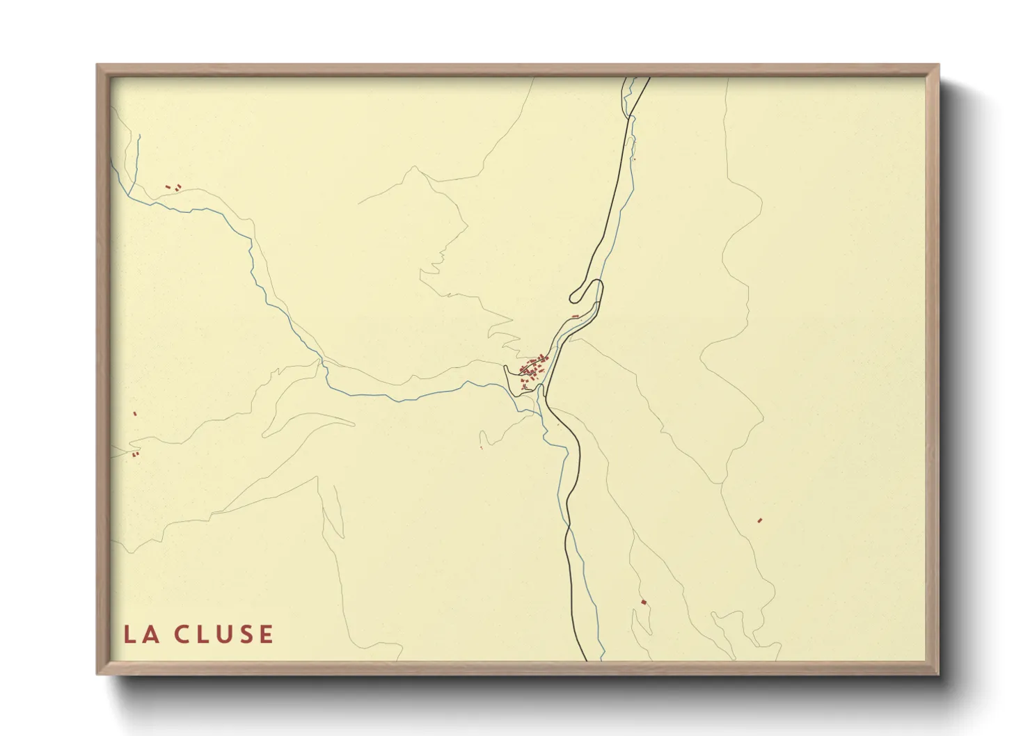 Une affiche de carte sur La Cluse
