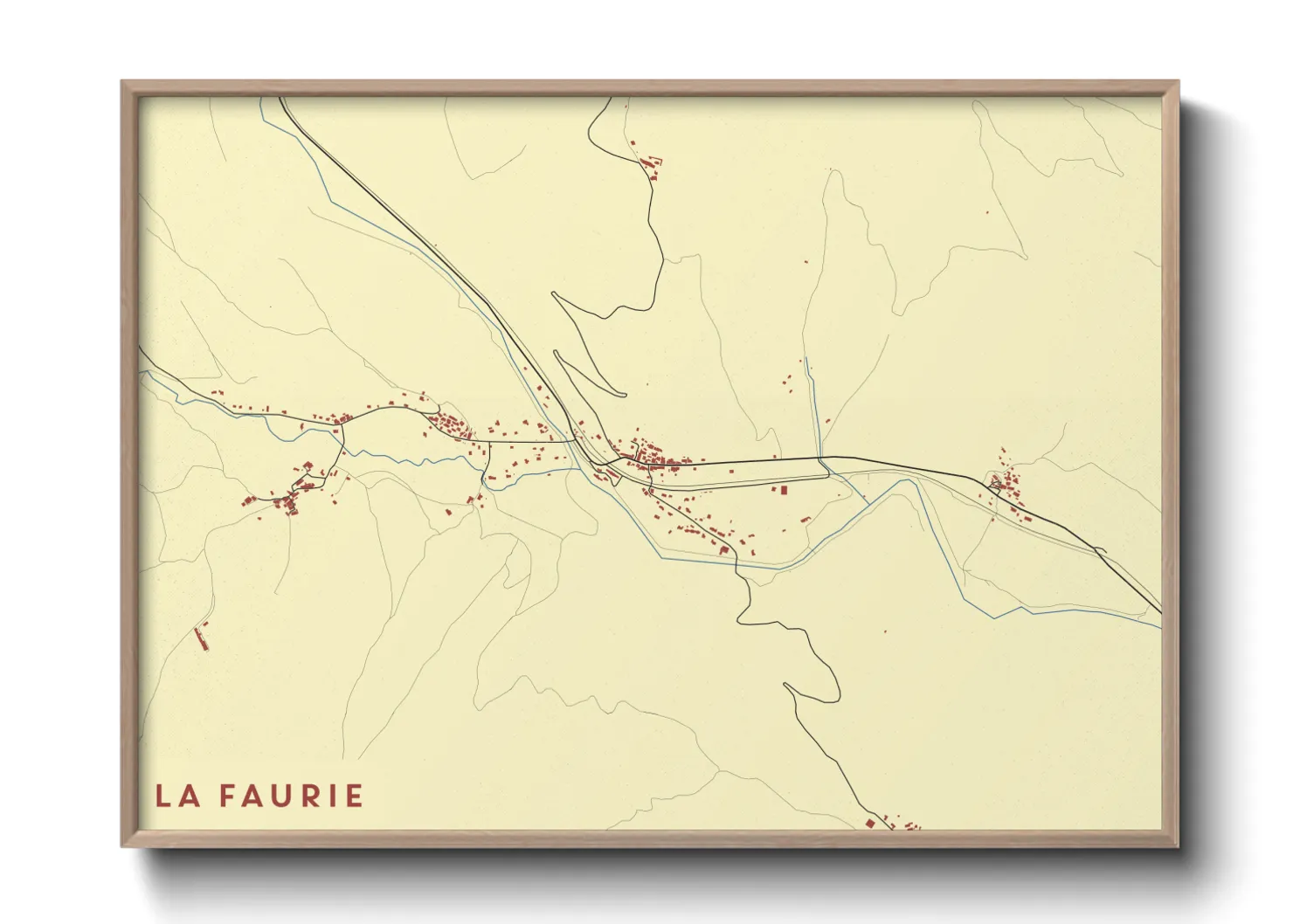Une affiche de carte sur La Faurie