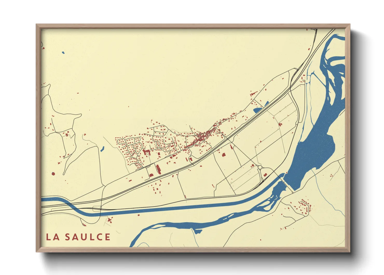 Une affiche de carte sur La Saulce