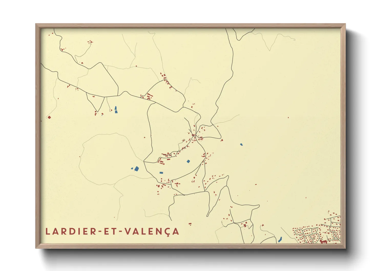 Une affiche de carte sur Lardier-et-Valença