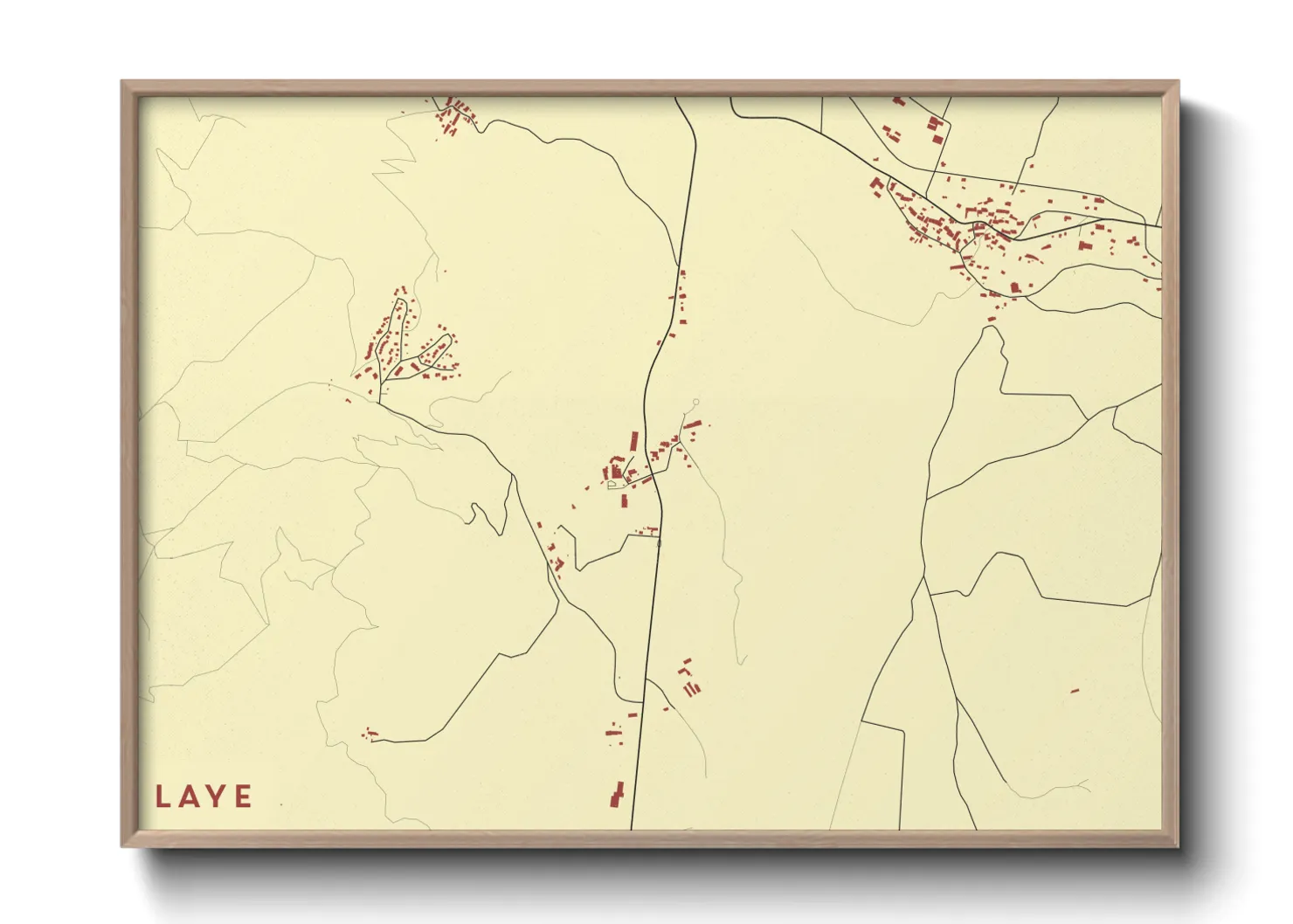 Une affiche de carte sur Laye