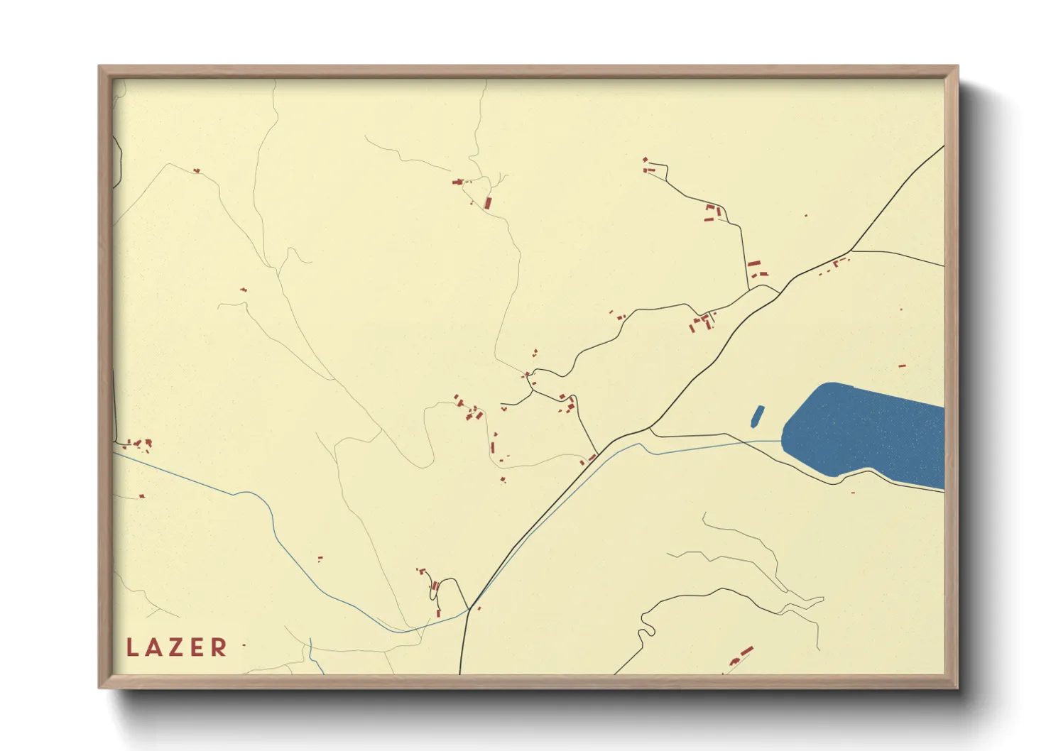 Une affiche de carte sur Lazer