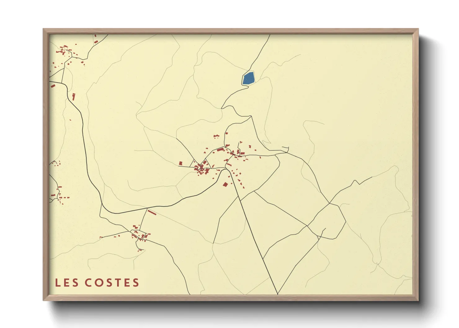 Une affiche de carte sur Les Costes