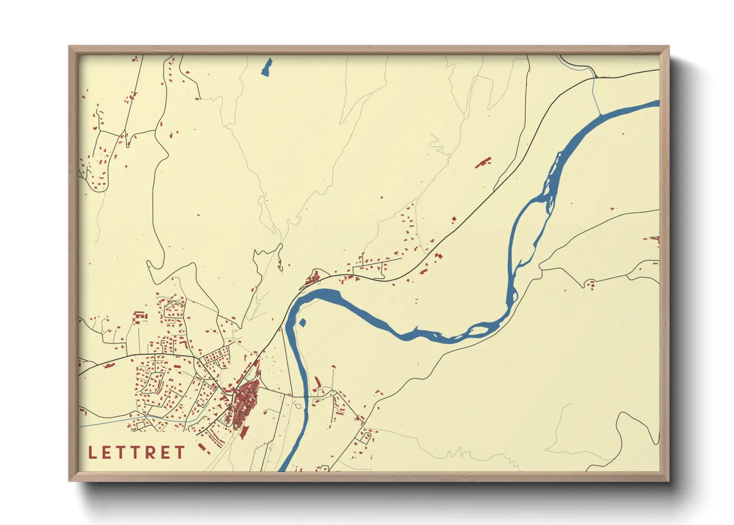 Une affiche de carte sur Lettret