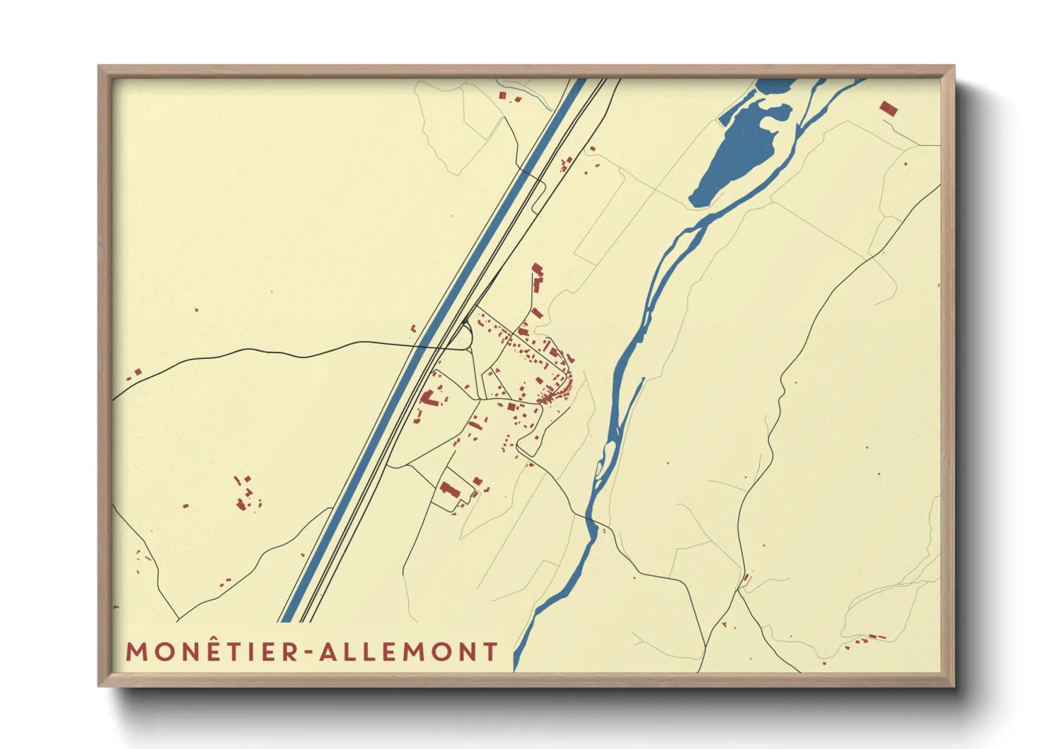 Une affiche de carte sur Monêtier-Allemont
