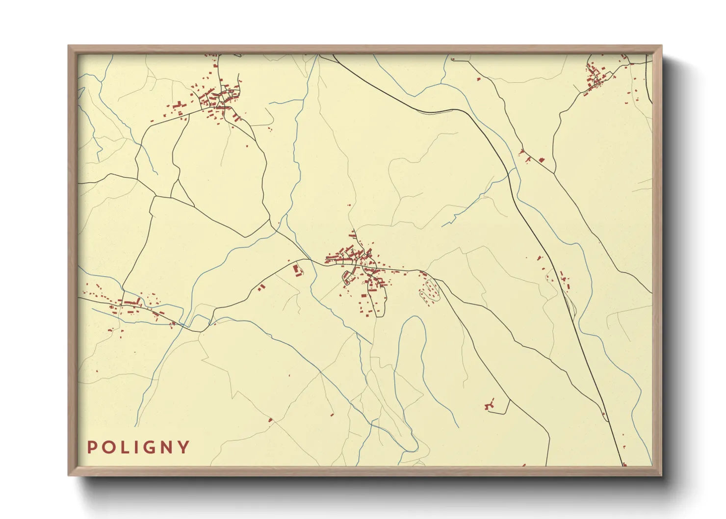 Une affiche de carte sur Poligny