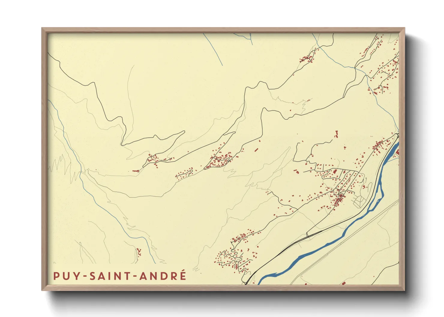 Une affiche de carte sur Puy-Saint-André