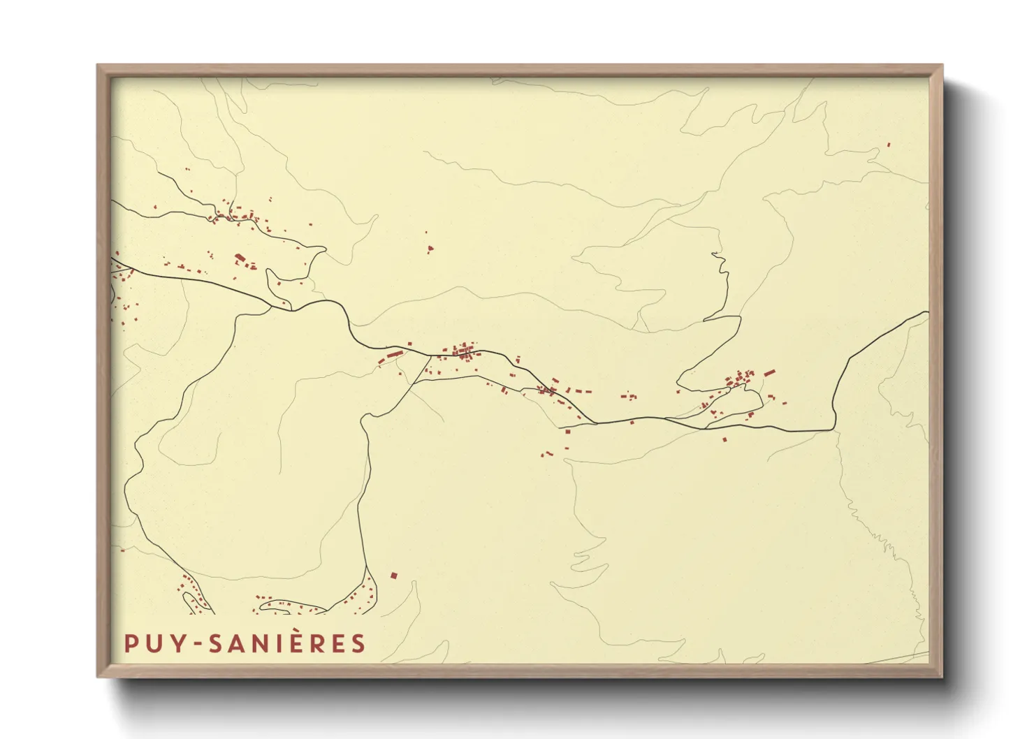 Une affiche de carte sur Puy-Sanières