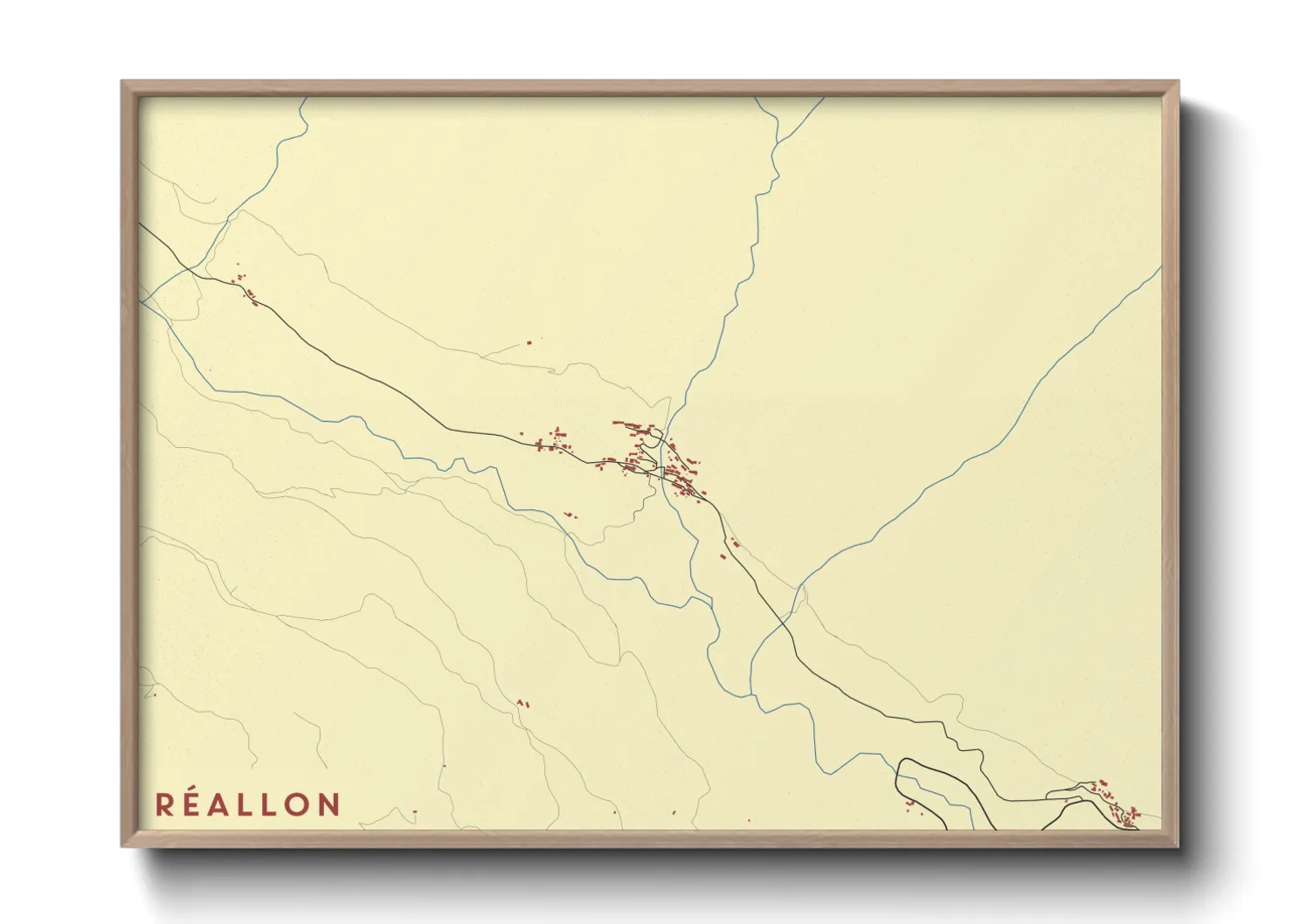 Une affiche de carte sur Réallon