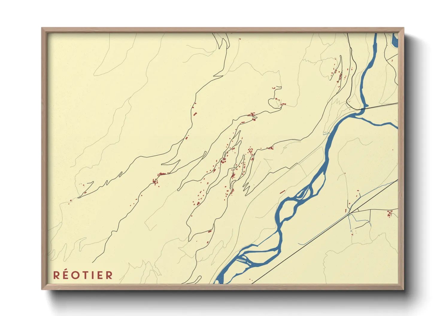 Une affiche de carte sur Réotier