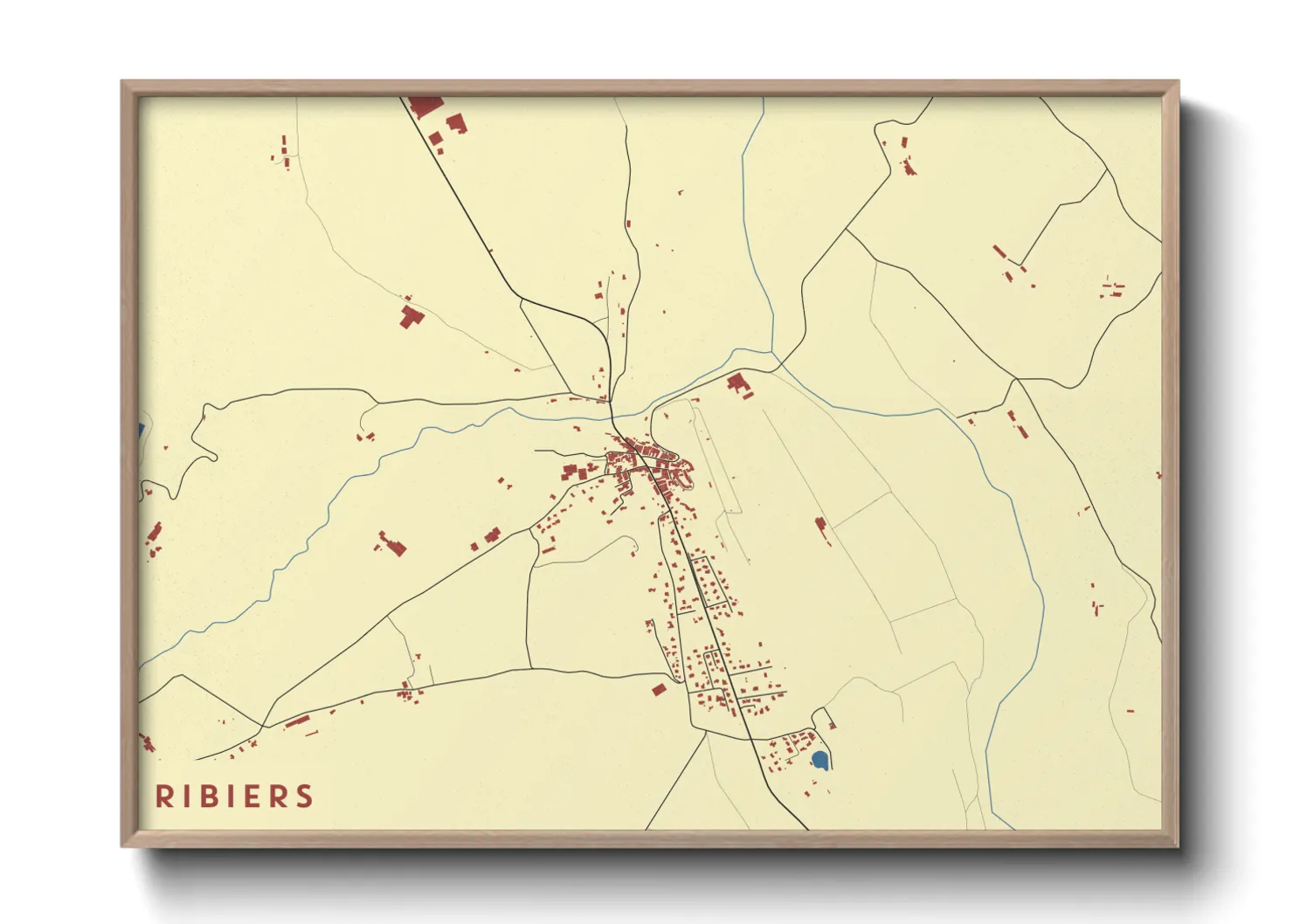 Une affiche de carte sur Ribiers