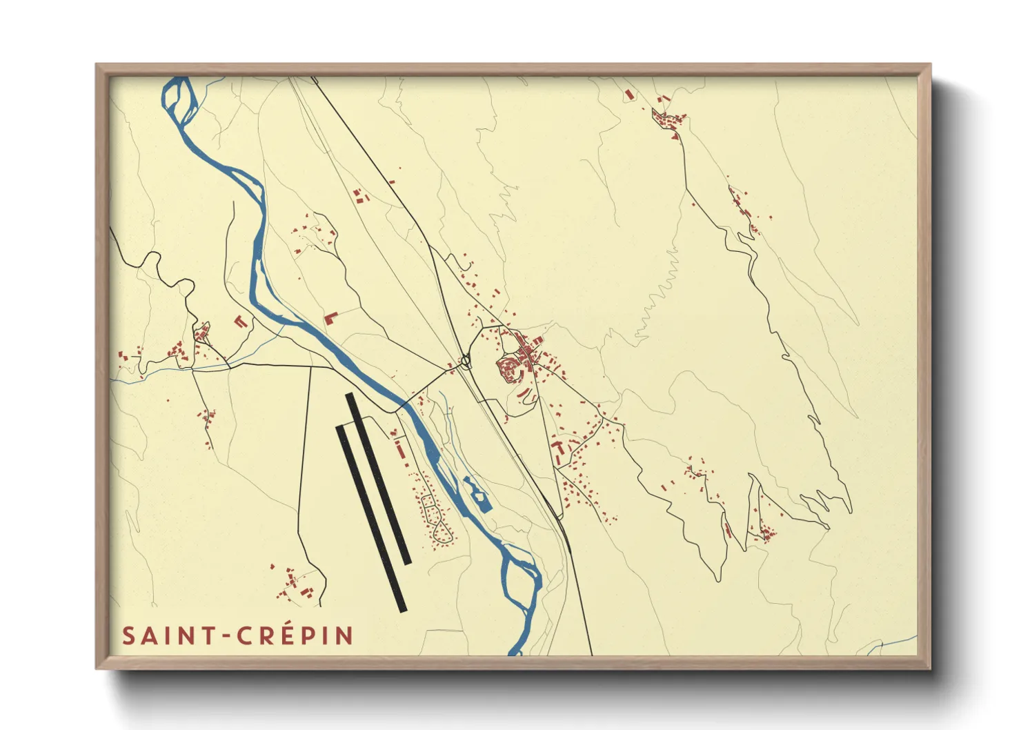 Une affiche de carte sur Saint-Crépin