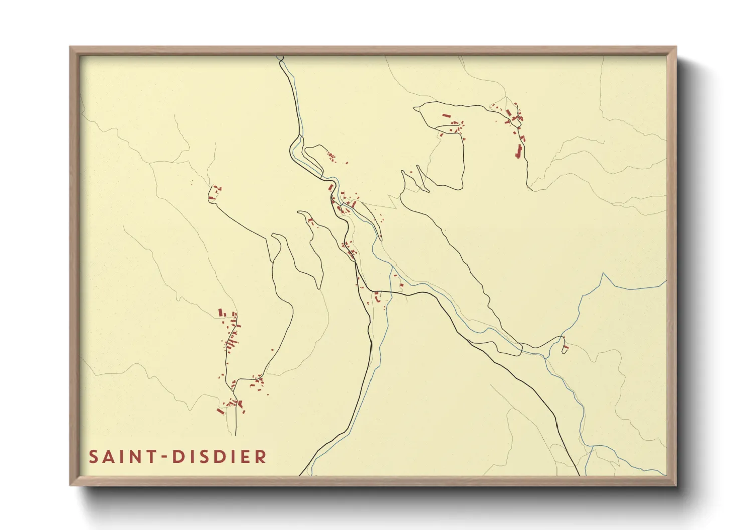Une affiche de carte sur Saint-Disdier