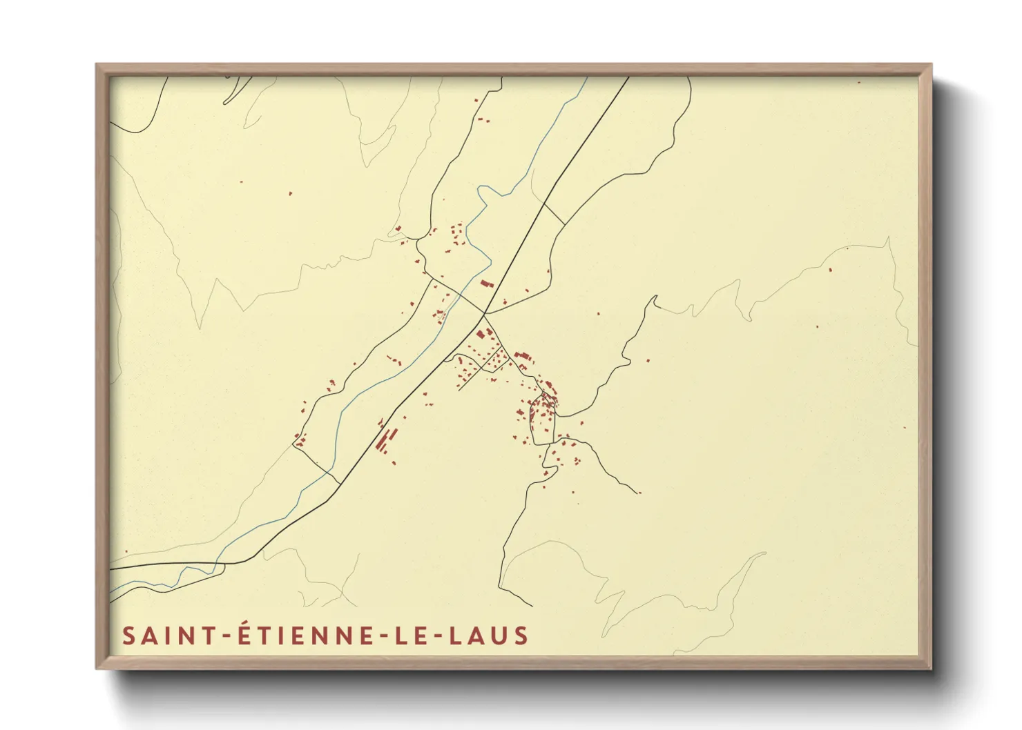 Une affiche de carte sur Saint-Étienne-le-Laus