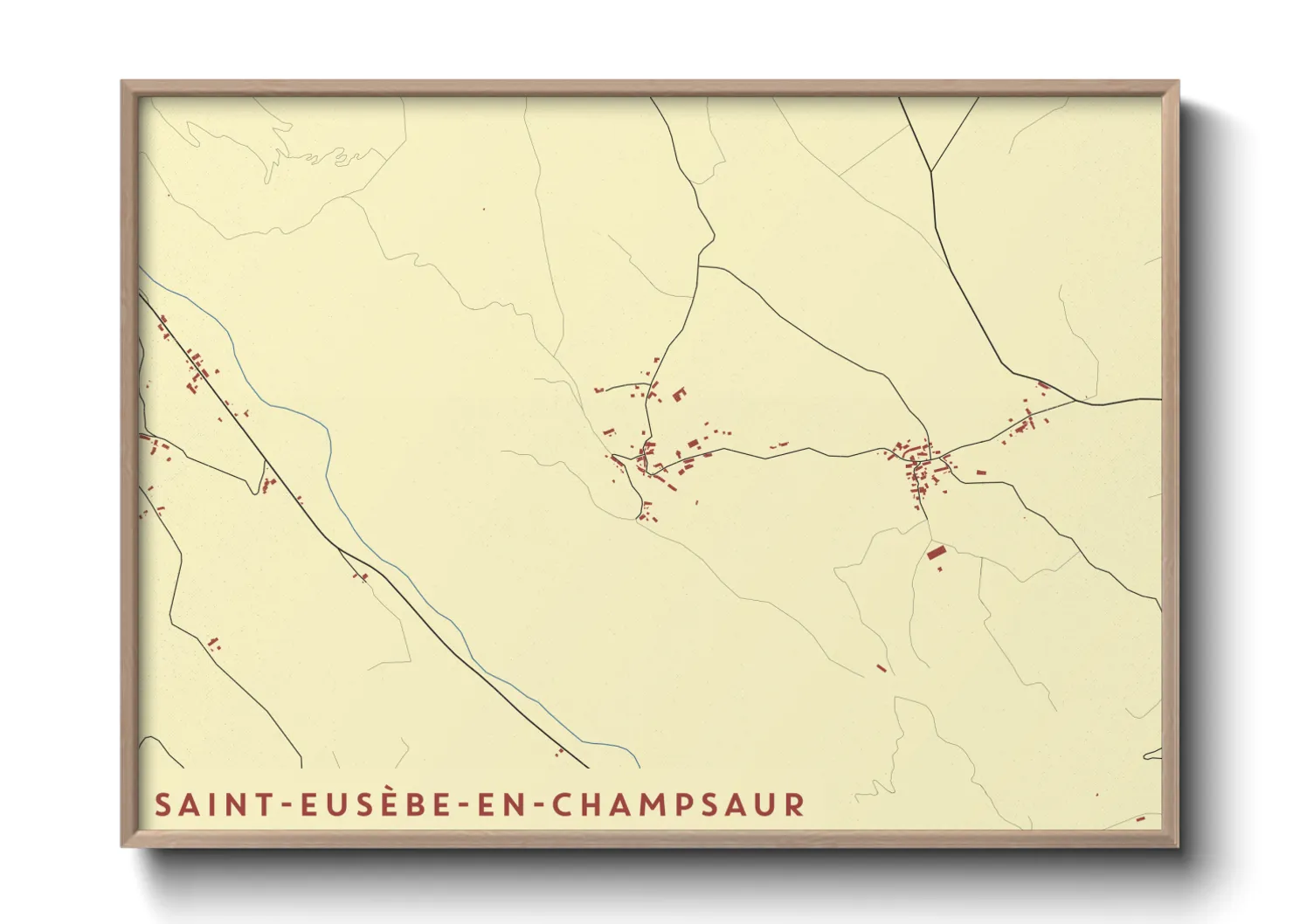 Une affiche de carte sur Saint-Eusèbe-en-Champsaur