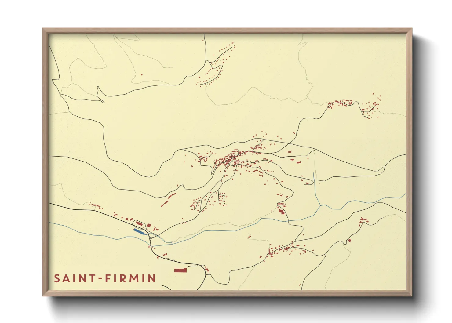 Une affiche de carte sur Saint-Firmin