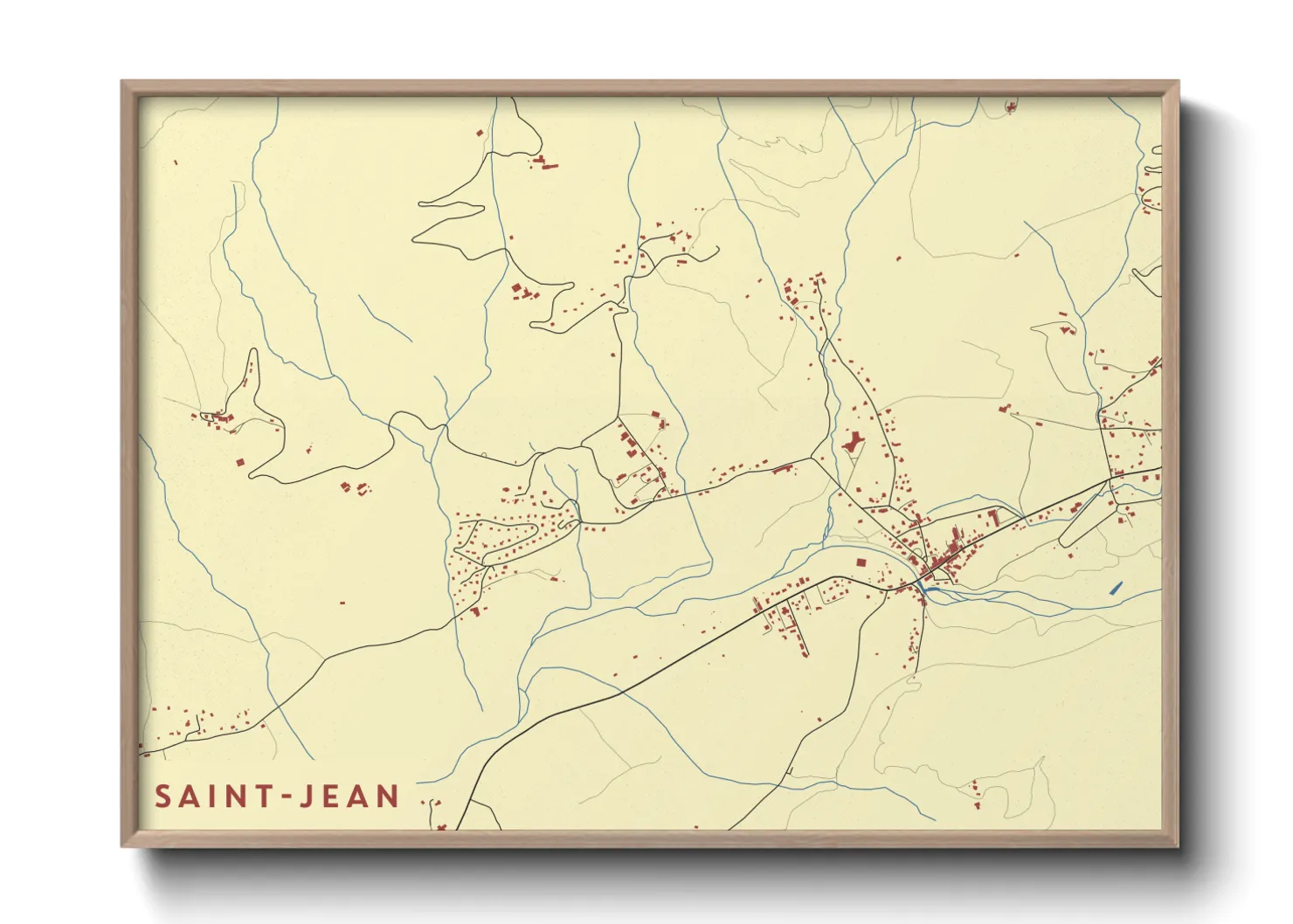 Une affiche de carte sur Saint-Jean
