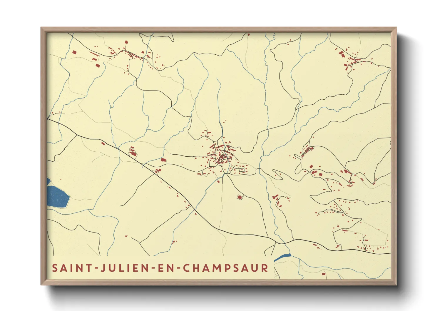 Une affiche de carte sur Saint-Julien-en-Champsaur