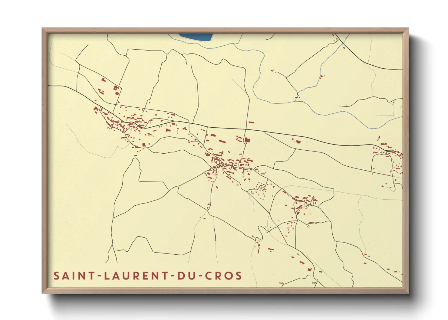 Une affiche de carte sur Saint-Laurent-du-Cros