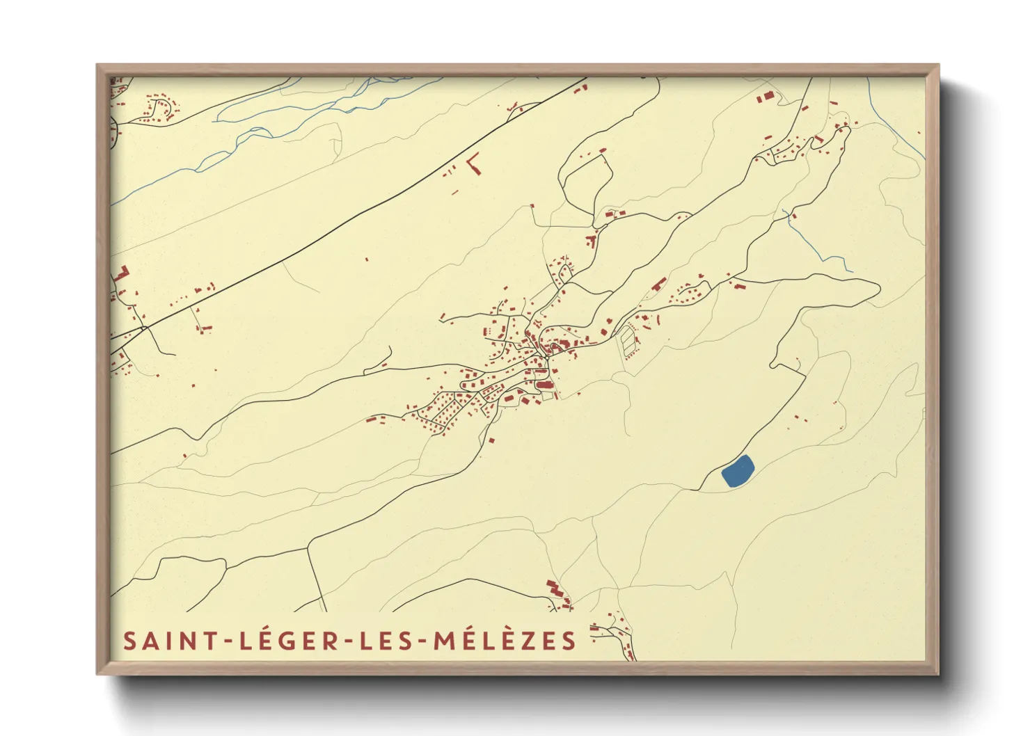 Une affiche de carte sur Saint-Léger-les-Mélèzes